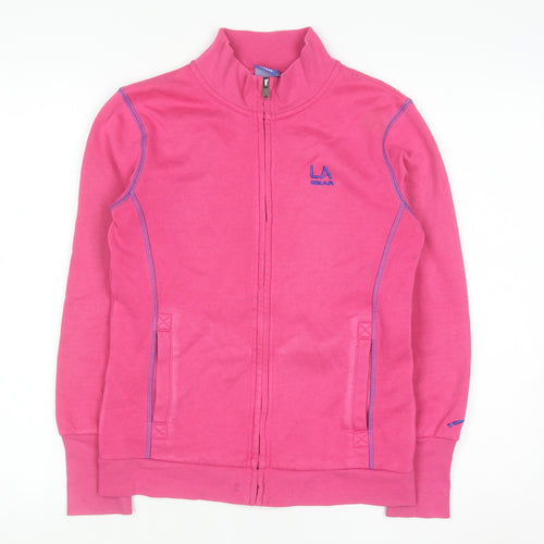 LA Gear Girls Pink Full Zip Fleece Sweatshirt 11-12 Years