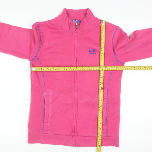 LA Gear Girls Pink Full Zip Fleece Sweatshirt 11-12 Years