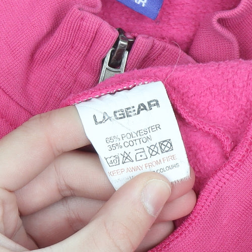 LA Gear Girls Pink Full Zip Fleece Sweatshirt 11-12 Years
