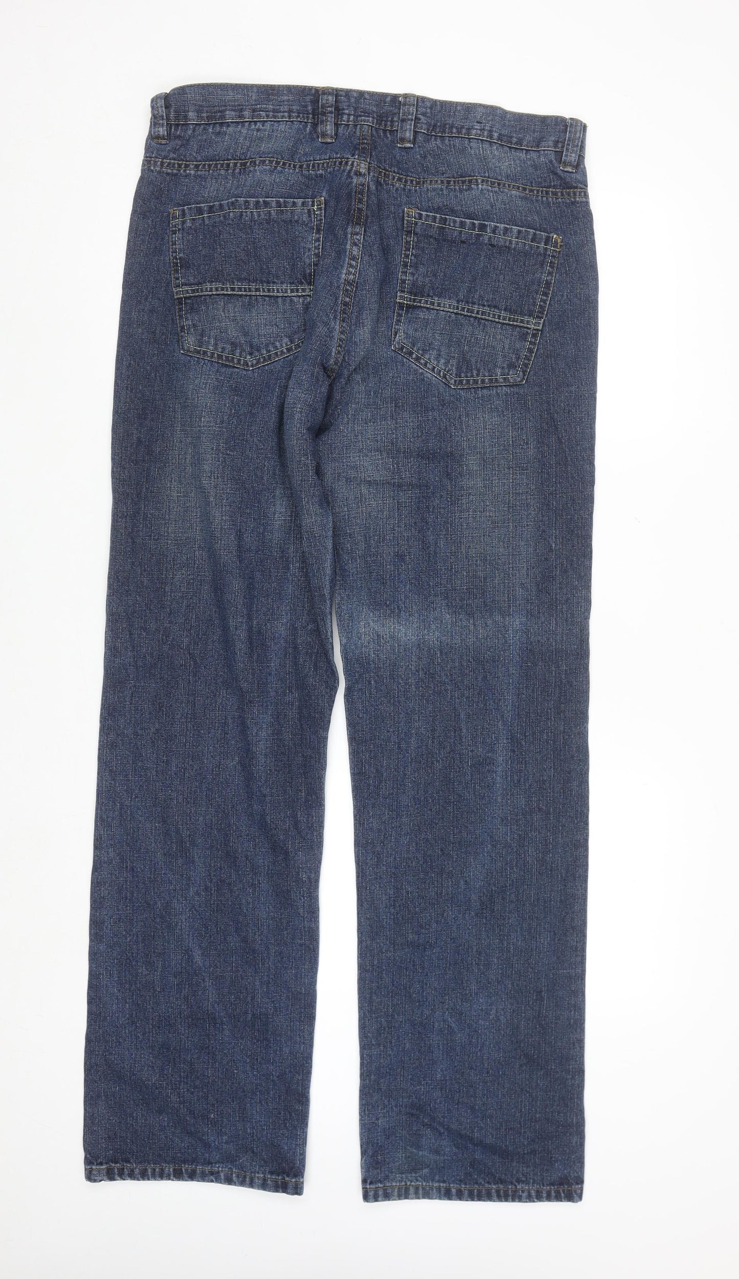 Easy 1973 Men's Blue Regular Fit Straight Denim Jeans 36W 34L