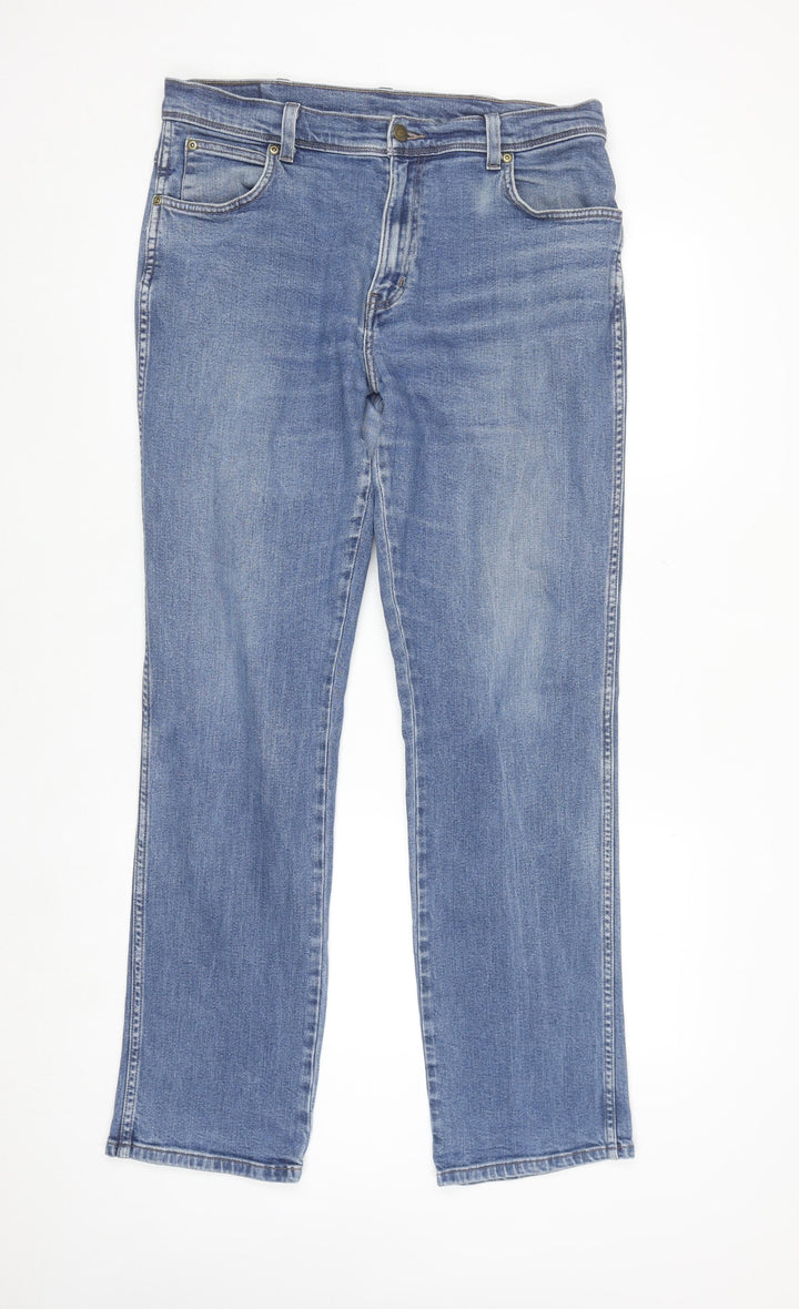 Wrangler Men's Blue Regular Fit Straight Denim Jeans W36 L34