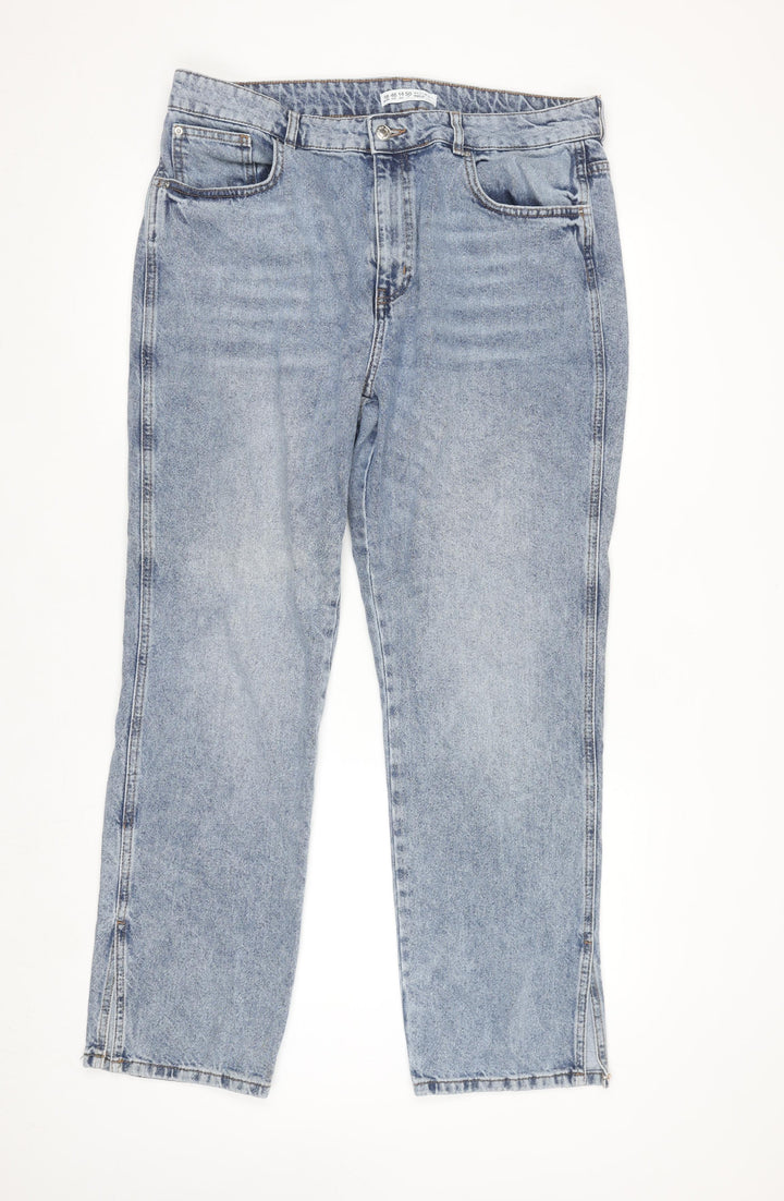 Denim Co. Women's Blue Straight Leg Jeans Size 18 Cotton