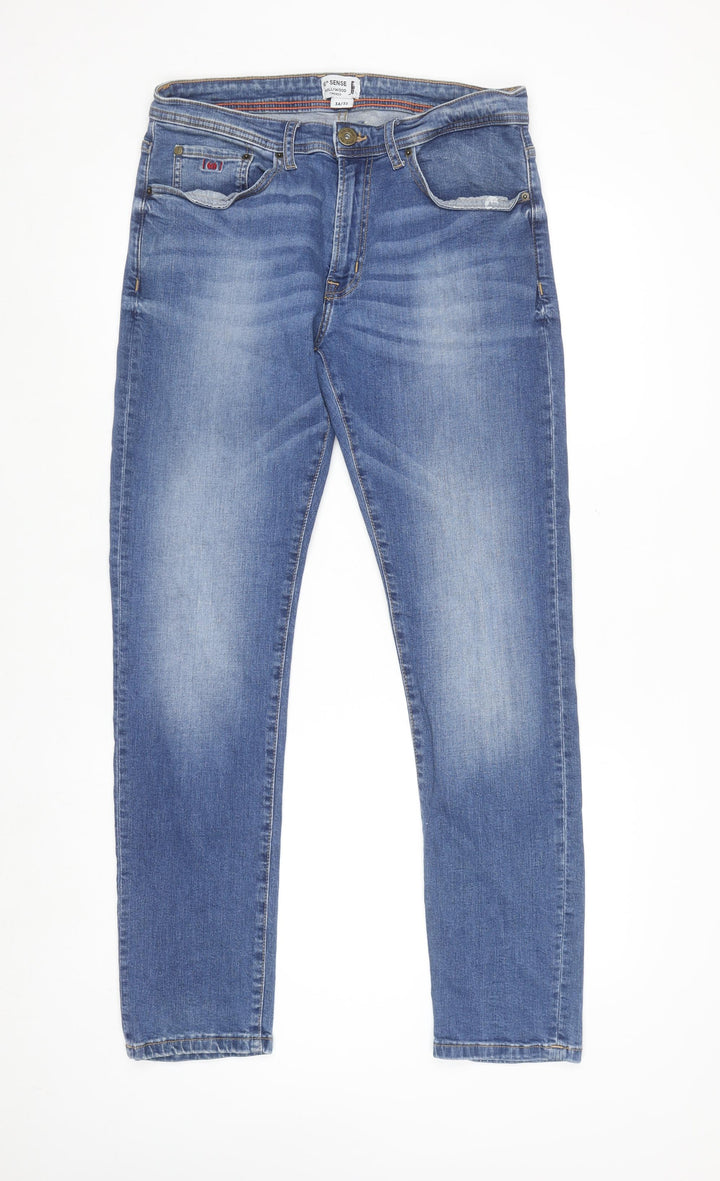 6th Sense Men's Blue 34/32 Tapered Denim Jeans