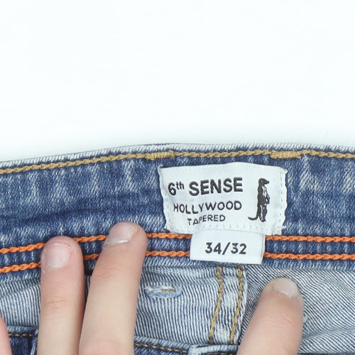 6th Sense Men's Blue 34/32 Tapered Denim Jeans