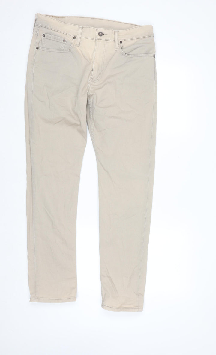 Levi's Men Beige 502 Regular Fit Straight Jeans W32 L32