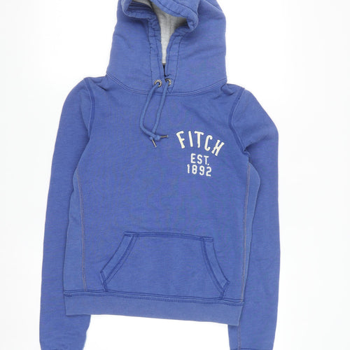 Abercrombie & Fitch Men's Blue Pullover Hoodie Medium Fleece