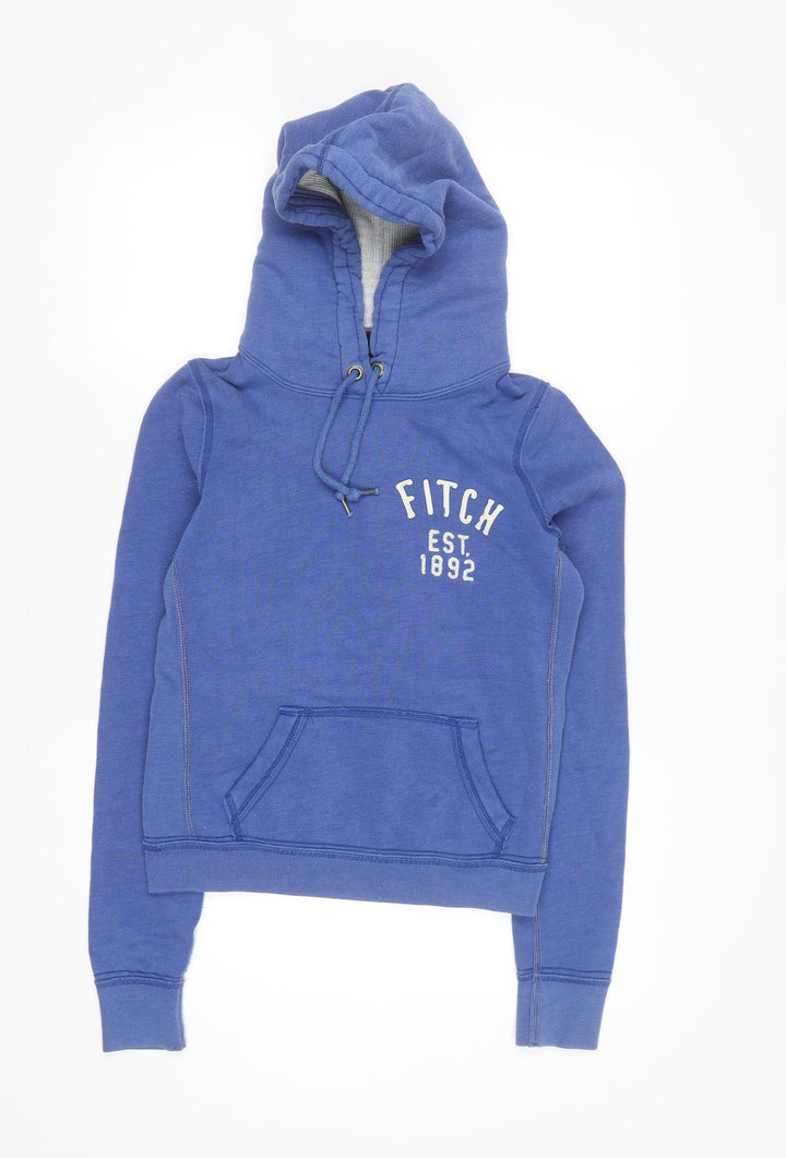 Abercrombie & Fitch Men's Blue Pullover Hoodie Medium Fleece