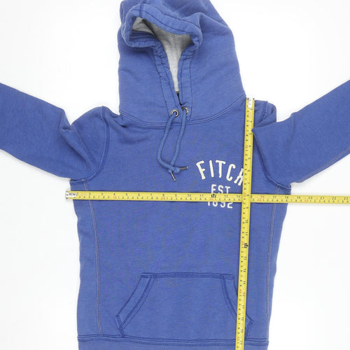 Abercrombie & Fitch Men's Blue Pullover Hoodie Medium Fleece