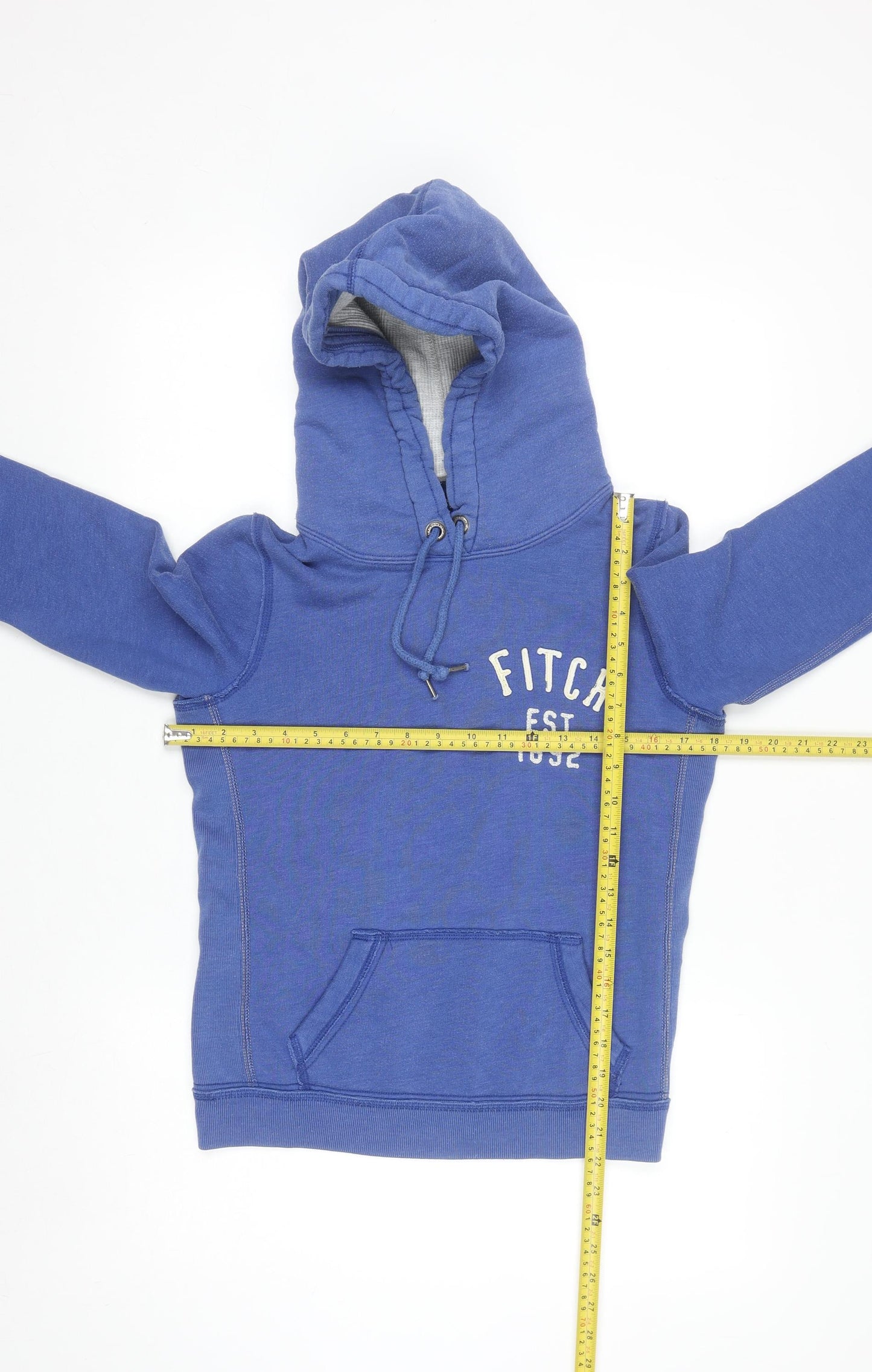 Abercrombie & Fitch Men's Blue Pullover Hoodie Medium Fleece