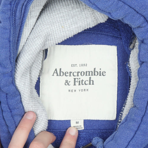 Abercrombie & Fitch Men's Blue Pullover Hoodie Medium Fleece