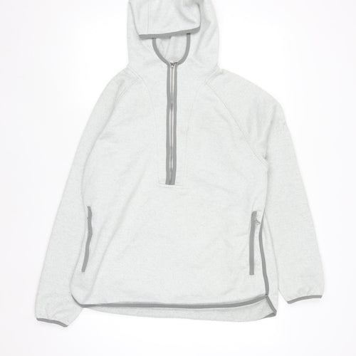 Craghoppers Women Grey Fleece Hooded 1/2 Zip Sweatshirt UK 12