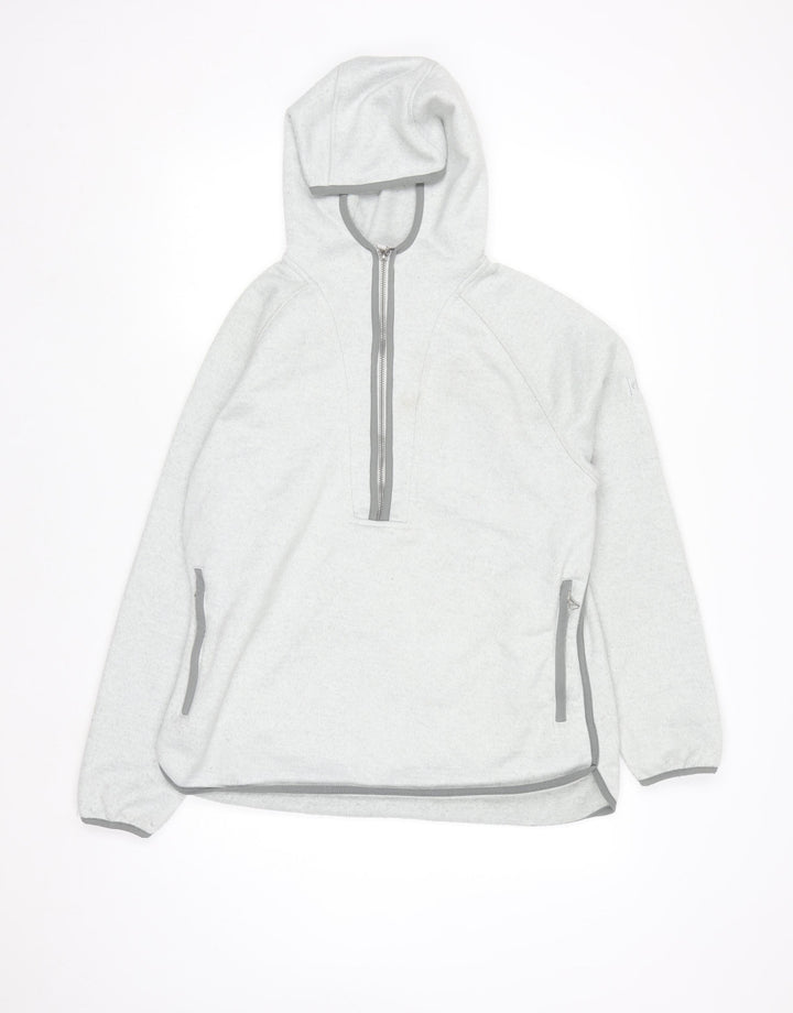 Craghoppers Women Grey Fleece Hooded 1/2 Zip Sweatshirt UK 12