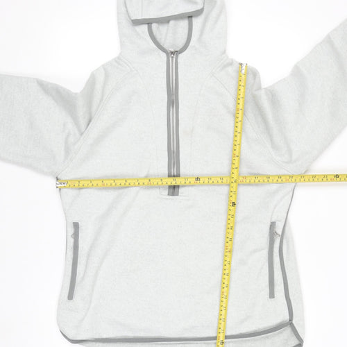 Craghoppers Women Grey Fleece Hooded 1/2 Zip Sweatshirt UK 12