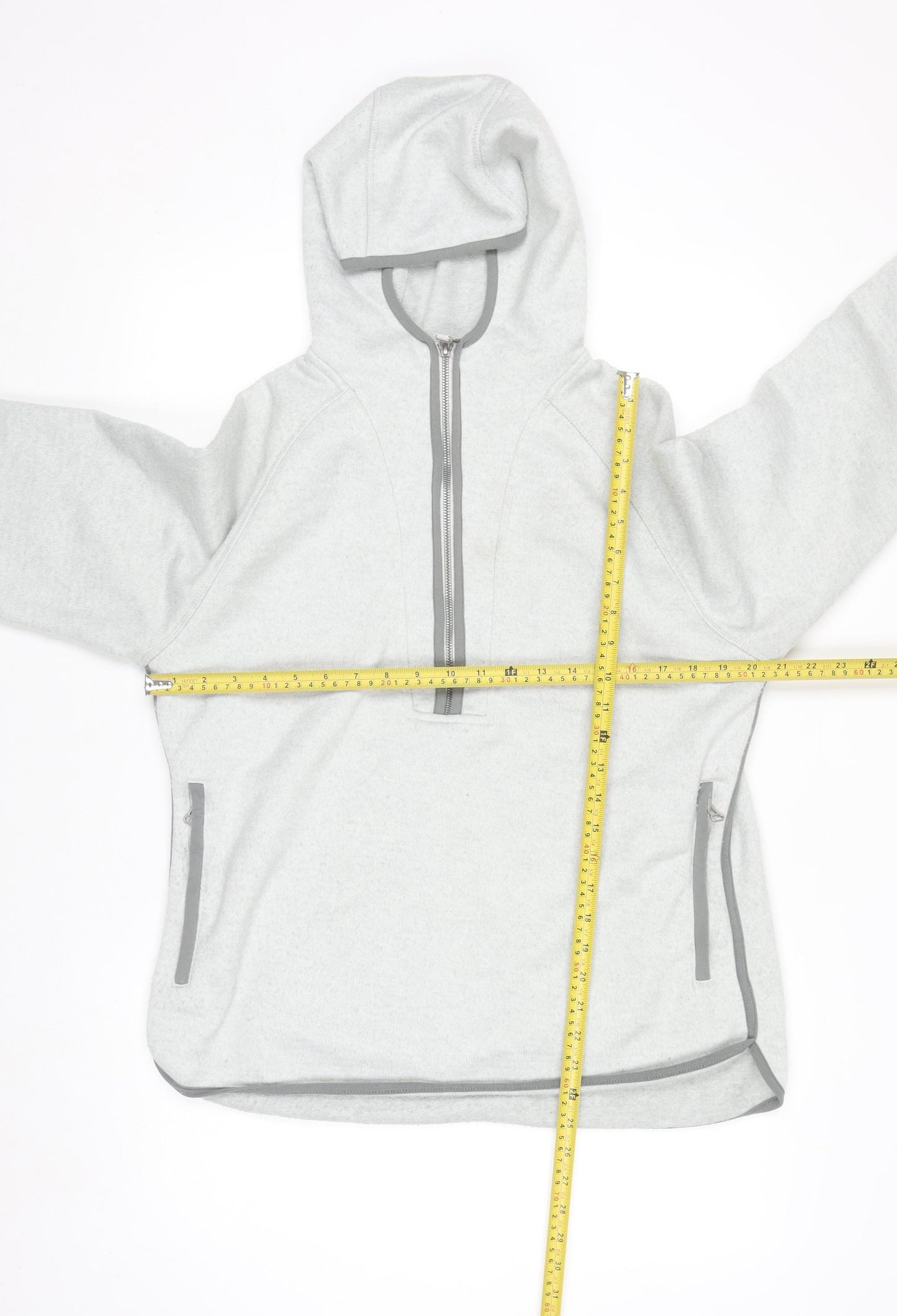 Craghoppers Women Grey Fleece Hooded 1/2 Zip Sweatshirt UK 12