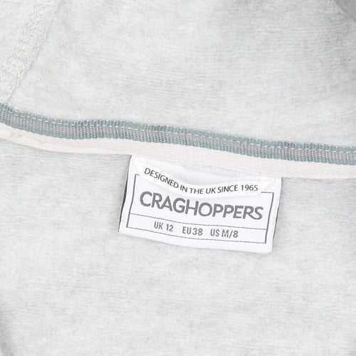 Craghoppers Women Grey Fleece Hooded 1/2 Zip Sweatshirt UK 12