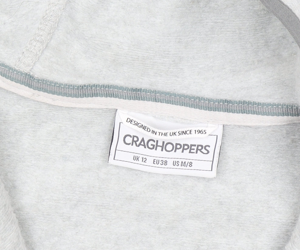 Craghoppers Women Grey Fleece Hooded 1/2 Zip Sweatshirt UK 12