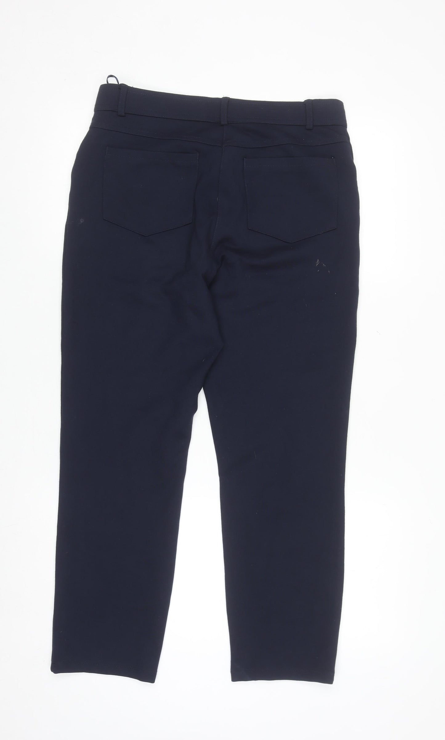 Dunnes Women's Navy Blue Slim Fit Stretch Trousers Size 10