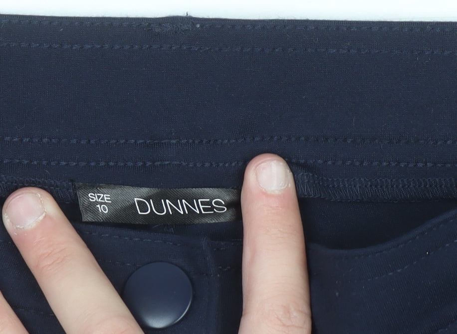 Dunnes Women's Navy Blue Slim Fit Stretch Trousers Size 10