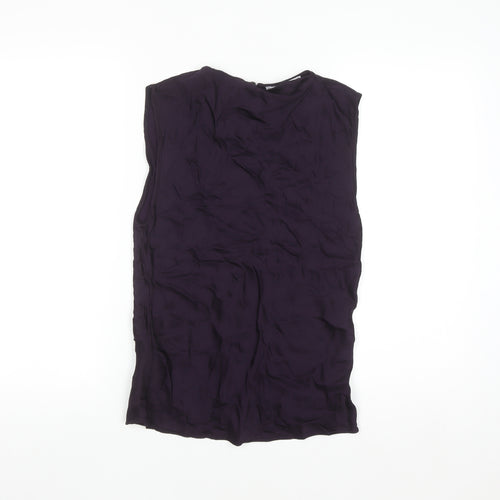 MNG Womens Purple Sleeveless Viscose Blouse Size 8