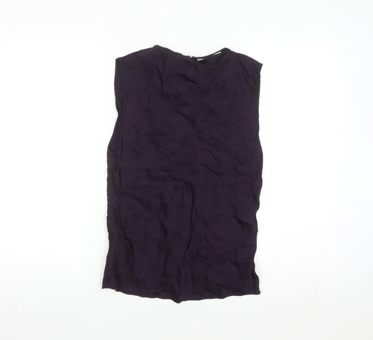 MNG Womens Purple Sleeveless Viscose Blouse Size 8