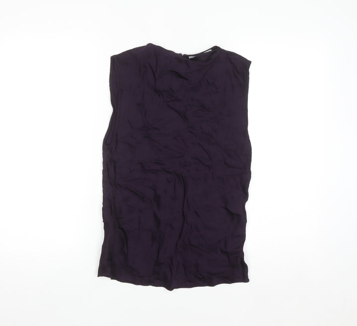MNG Womens Purple Sleeveless Viscose Blouse Size 8