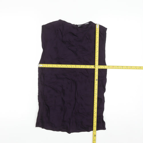 MNG Womens Purple Sleeveless Viscose Blouse Size 8
