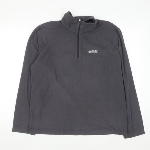 Regatta Mens Grey Fleece 1/4 Zip Pullover Sweatshirt L