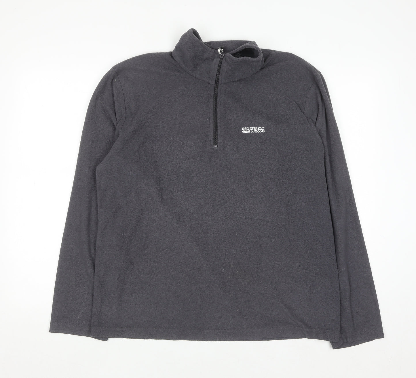 Regatta Mens Grey Fleece 1/4 Zip Pullover Sweatshirt L