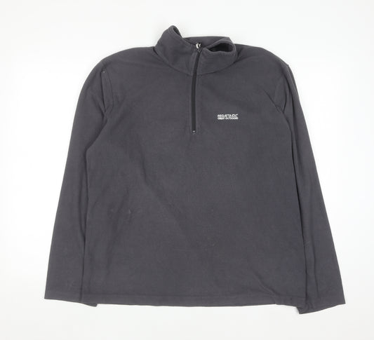 Regatta Mens Grey Fleece 1/4 Zip Pullover Sweatshirt L