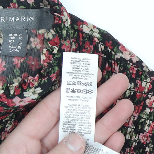 Primark Women’s Multicoloured Floral Ruffle Tunic Blouse Size 20