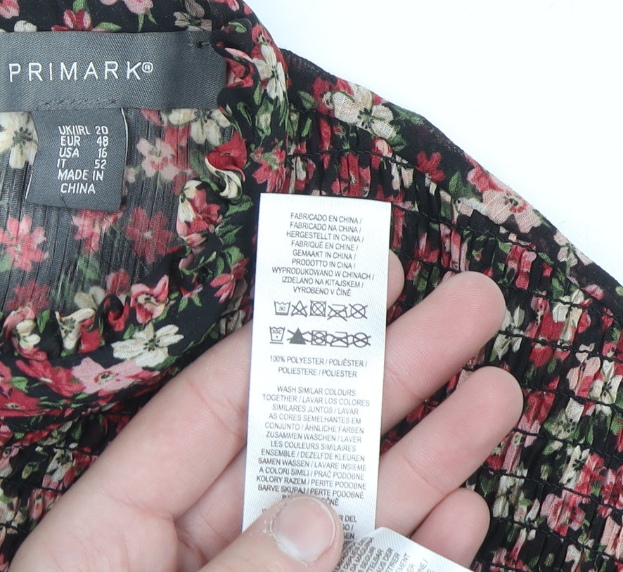Primark Women’s Multicoloured Floral Ruffle Tunic Blouse Size 20