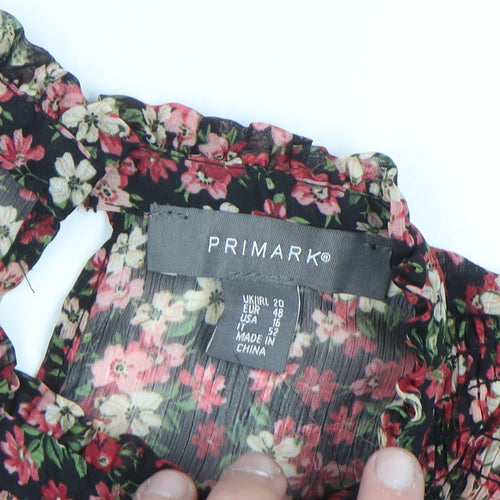 Primark Women’s Multicoloured Floral Ruffle Tunic Blouse Size 20