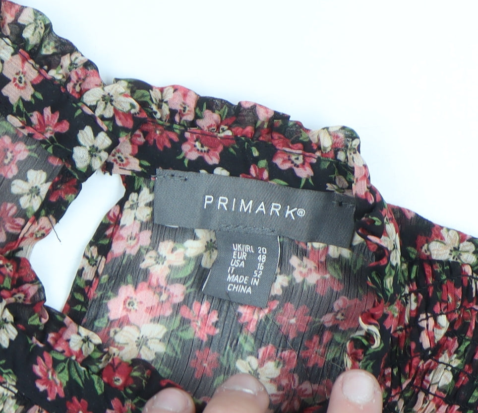 Primark Women’s Multicoloured Floral Ruffle Tunic Blouse Size 20