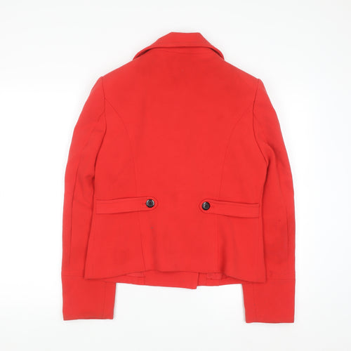 Papaya Women's Red Size 12 Pea Coat Jacket Classic Short