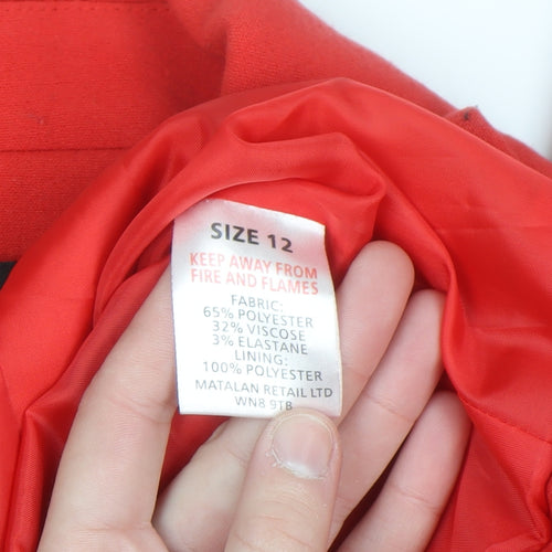Papaya Women's Red Size 12 Pea Coat Jacket Classic Short