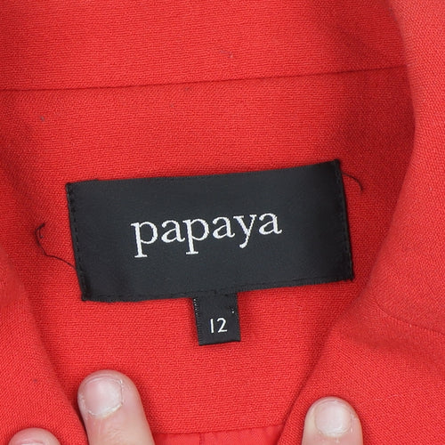 Papaya Women's Red Size 12 Pea Coat Jacket Classic Short