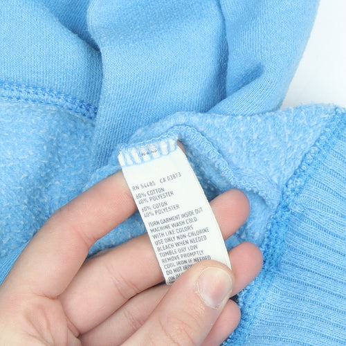 American Eagle Outfitters Women Blue Pullover Hoodie Size M LOVE Print