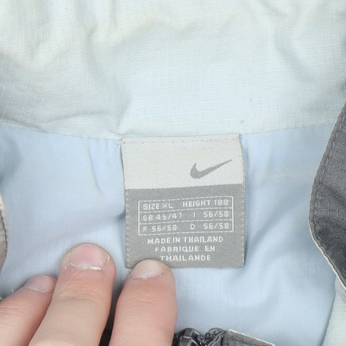 Nike Men's Grey XL Windbreaker Jacket Lightweight Zip Sportswear