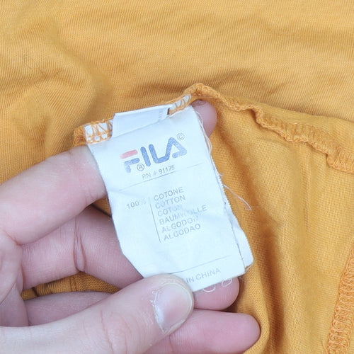 FILA Men's Orange XL Sleeveless Cotton Casual Shirt Top