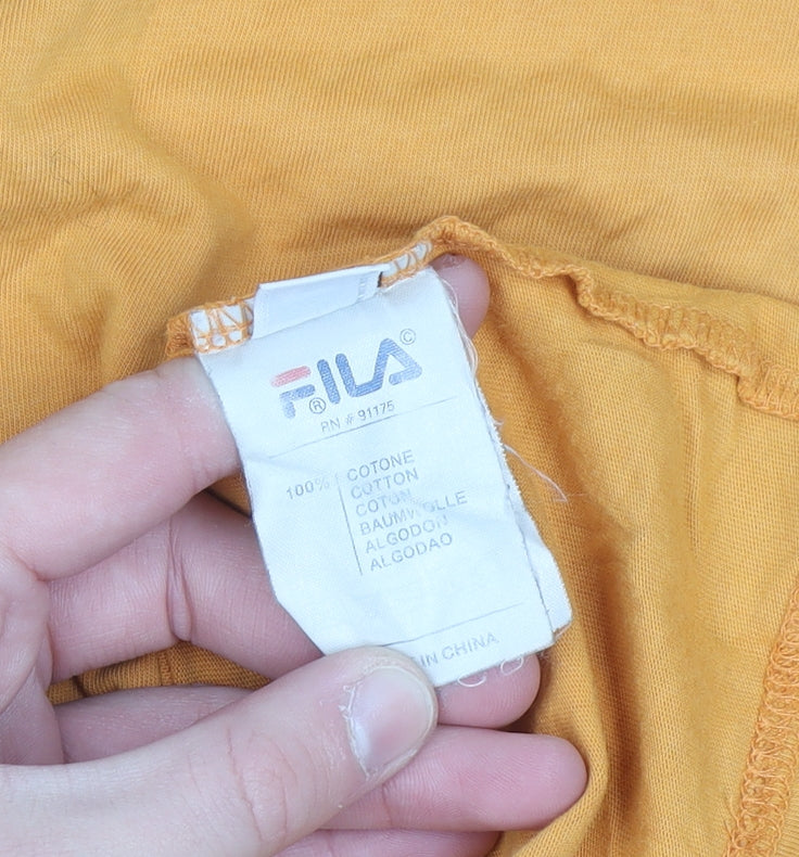 FILA Men's Orange XL Sleeveless Cotton Casual Shirt Top