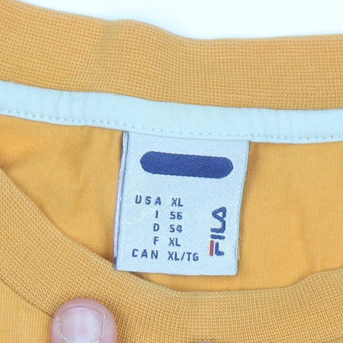 FILA Men's Orange XL Sleeveless Cotton Casual Shirt Top