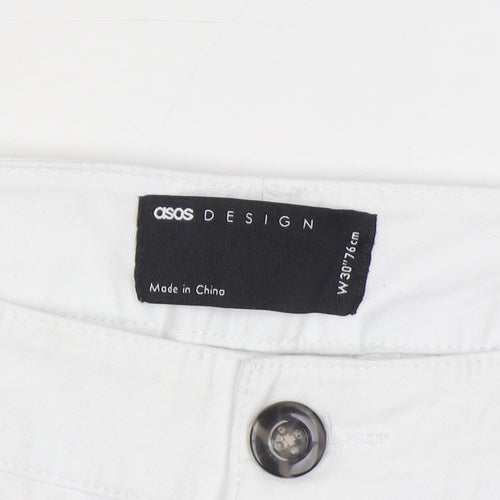ASOS DESIGN Men's White Chino Shorts Size 30 Slim Fit