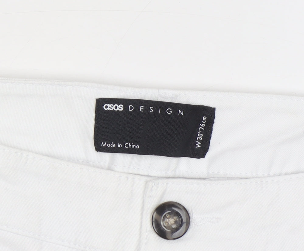 ASOS DESIGN Men's White Chino Shorts Size 30 Slim Fit
