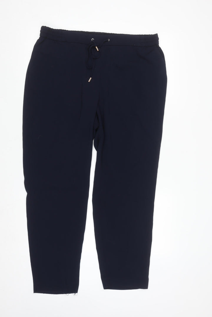 Dunnes Stores Women's Black Size 8 Jogger Trousers with Drawstring Waist