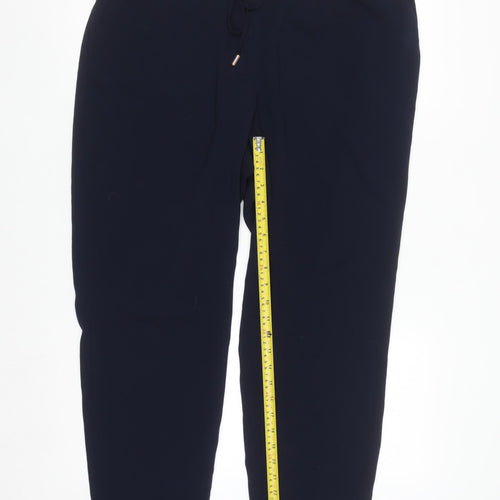 Dunnes Stores Women's Black Size 8 Jogger Trousers with Drawstring Waist