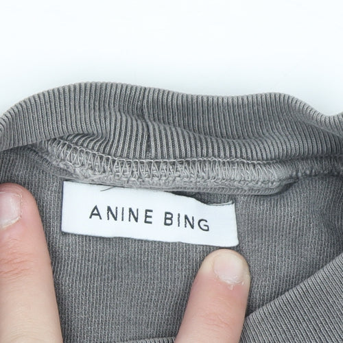 Anine Bing Women's Grey Graphic Pullover Sweatshirt XS Organic Cotton