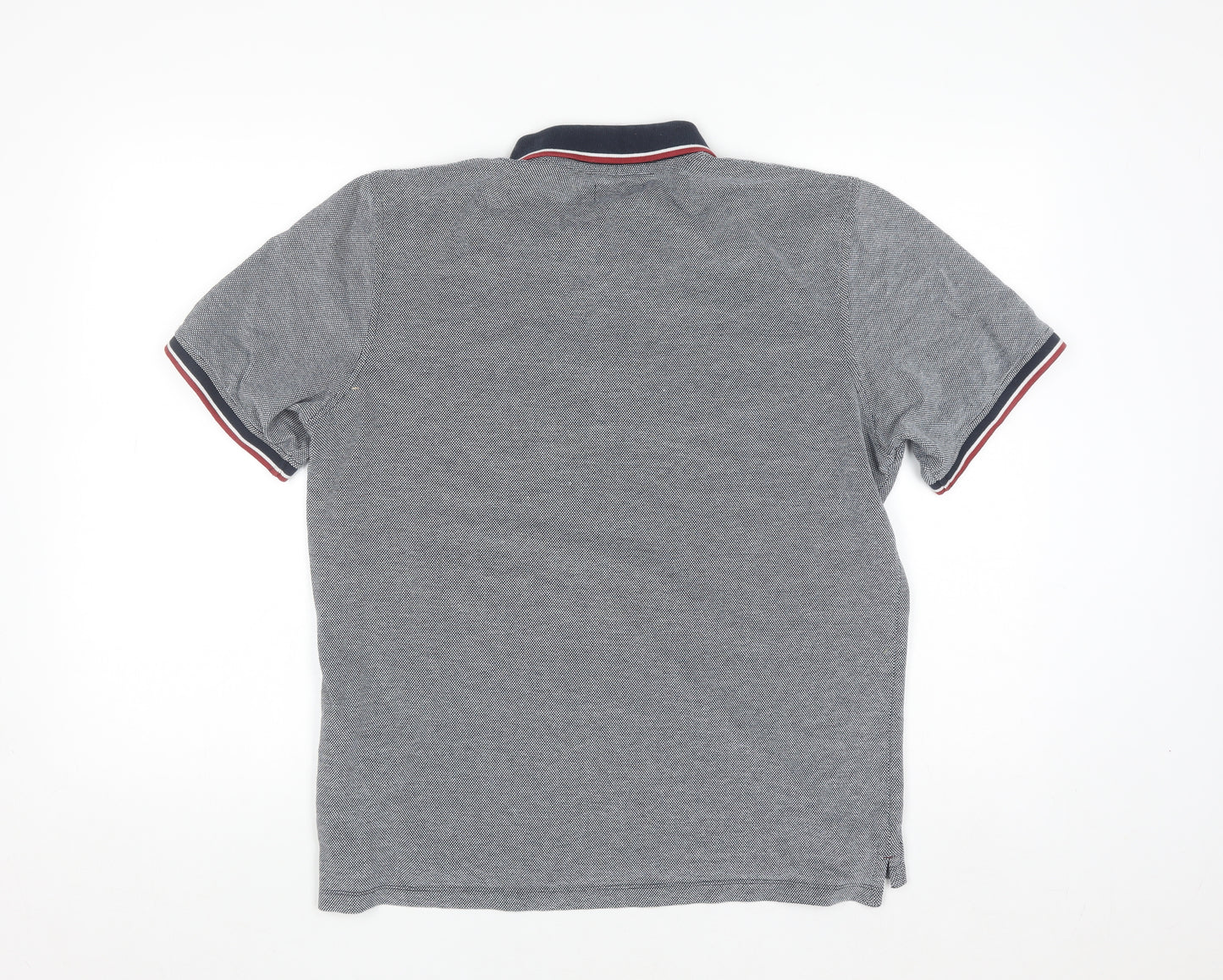 Jack & Jones Men's Grey Cotton Polo Shirt Size M Regular Fit