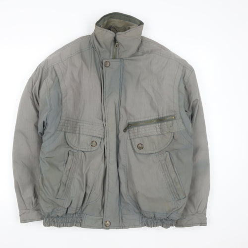 C&A Men's Grey 40 Regular Mid-Length Casual Polyester Cotton Jacket