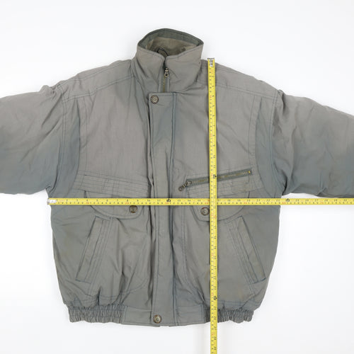 C&A Men's Grey 40 Regular Mid-Length Casual Polyester Cotton Jacket