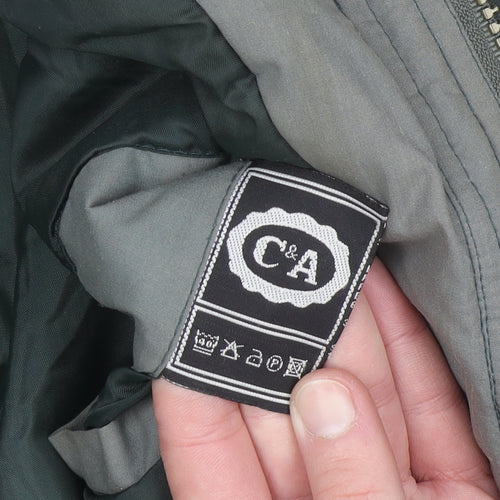 C&A Men's Grey 40 Regular Mid-Length Casual Polyester Cotton Jacket